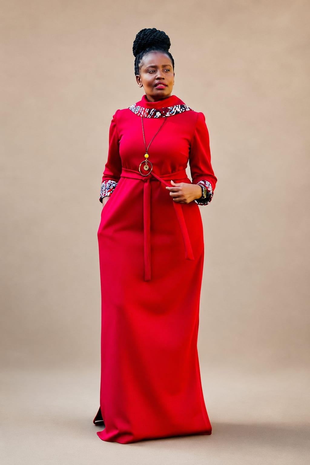 Warm & Cozy High-Neck Maxi Dress